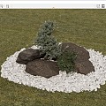 Modern landscape sketch landscape stone combination 3d model