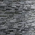 Gray Stacked Natural Stone Wall With Textured Surface And Modern Design 3d model