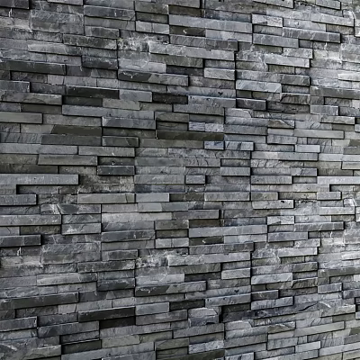 Gray Stacked Natural Stone Wall With Textured Surface And Modern Design 3d model Gray Stacked Natural Stone Wall With Textured Surface And Modern Design 3d model