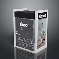SIMON Display Equipment Showcase Featuring Product Illustrations And Brand Logo