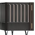 Modern Entryway Cabinet And Sideboard With Vertical Stripes And Metal Legs