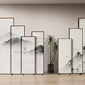 new chinese style screen 3d model