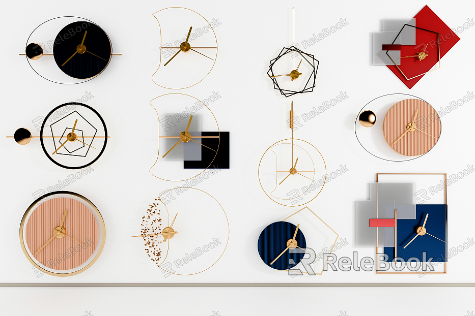 Light Luxury Clock Wall Decoration Clock Pendant Combination model