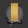 Modern Daily Life Watch With Yellow Strap Pink Trim And White Dial On Stand