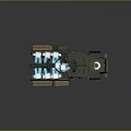 Military Truck With Six Wheels Camouflage Design Mounted Machine Gun And Colorful Cargo