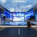 Tech Exhibition Hall With Interactive Digital Displays Modern Floor Projection 3d model