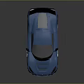 Blue Sports Car with Sleek Design Rear Spoiler Black Wheels And White Stripes
