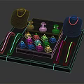 Elegant Luxury Jewelry Display With Necklaces Rings Bracelets On Velvet Tray And Mannequins