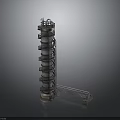 Modern Tower Like Architectural Structure With Multiple Circular Rings And Base Platform