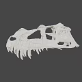 Detailed Dinosaur Skull Fossil With Anatomical Skeletal Structure On Gray Background