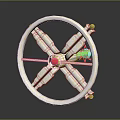 Artisan Decorative Wheel Ornament With Gold Accents Central Pink Stone And Intricate Patterns
