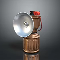 Classic Vintage Lighting Combination With Copper Base Silver Shade And Red Wire