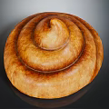 Golden Brown Spiral Cinnamon Roll With Soft Fluffy Texture And Sweet Aroma