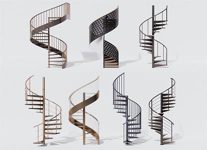 Modern Stairs Rotating Stairs Rotating Metal Stairs 3d model