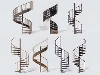 Modern Stairs Rotating Stairs Rotating Metal Stairs 3d model