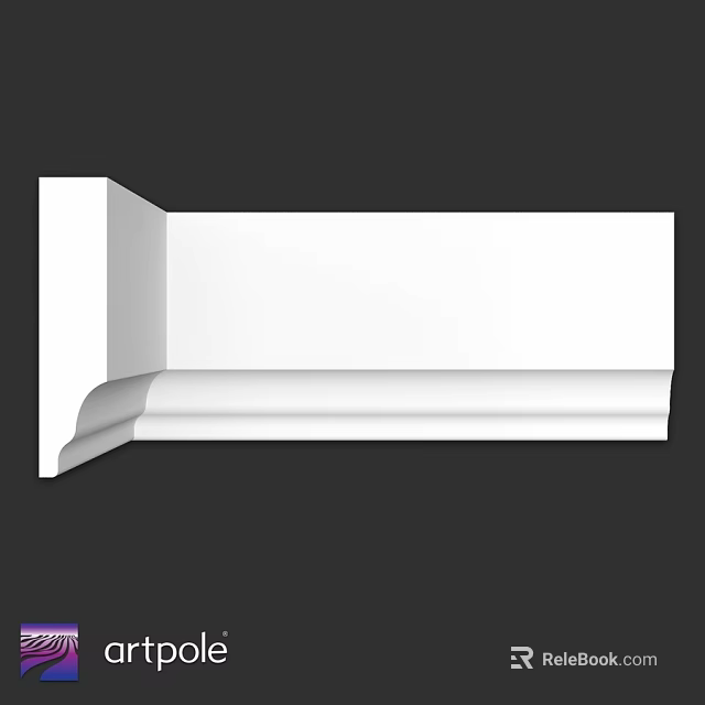 White Decorative Architectural Component with Curved Design and Smooth Surface for Interior Wall Decoration 3d model 