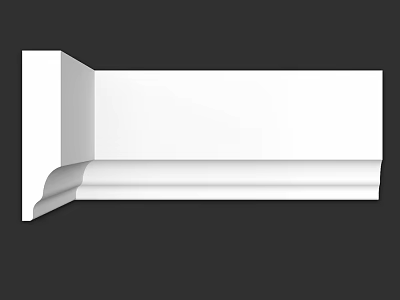 White Decorative Architectural Component with Curved Design and Smooth Surface for Interior Wall Decoration 3d model