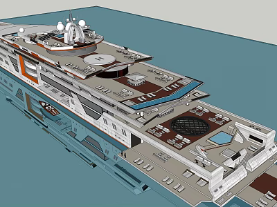 3D Rendered Cruise Ship With Multiple Decks And Amenities 3d model