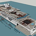 3D Rendered Cruise Ship With Multiple Decks And Amenities