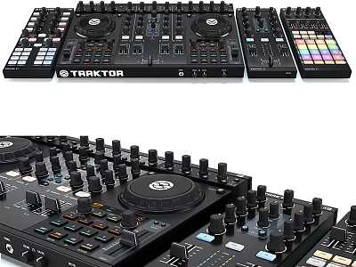 Professional DJ Mixer Controller with Multiple Knobs and Audio Buttons for Music Mixing 3d model