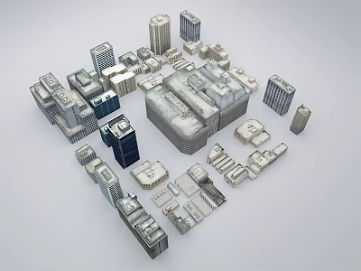Modern Urban Building 3D Models With Various Shapes And Structures 3d model