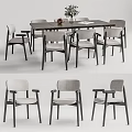 Modern Dining Table and Chair Combination Dining Table and Chair 3d model