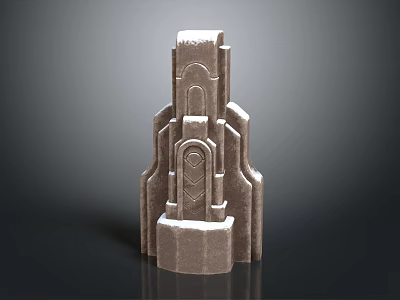 Decorative Architectural Component With Textured Surface And Geometric Design 3d model