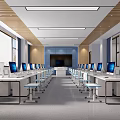 Modern Classroom Computer Classroom 3d model