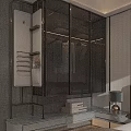 Modern Wardrobe Interior Design With Glass Doors Metal Frame And Storage Shelves
