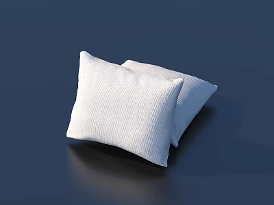 Two Soft White Textured Decorative Pillows For Cozy Home Sofa And Bedroom 3d model