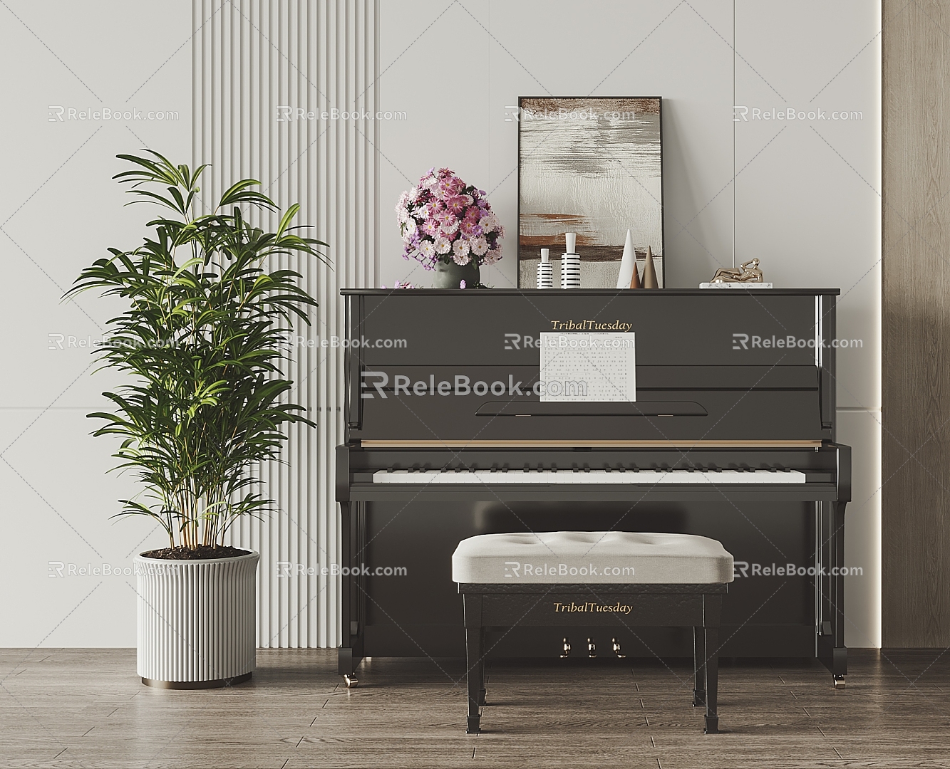 Black Piano Modern Piano 3d model