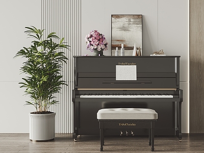 Black Piano Modern Piano 3d model