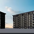 Modern Multi Story Residential Building Exterior With Trees And Cars On Street