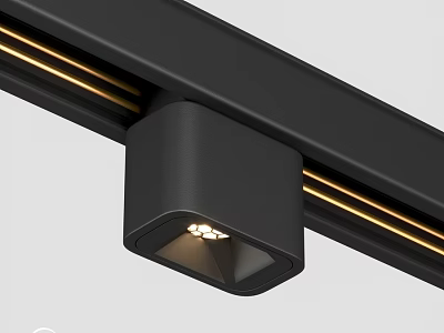 Modern Black Track Mounted Downlight Spotlight with Sleek LED Lighting Design 3d model