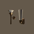 Contemporary Gold Wall Lamps Featuring Flared and Cylindrical Light Shades 3d model