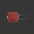 Traditional Green Mobile Vendor Cart With Red Canopy And Wooden Spoked Wheels