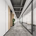 Company Aisle Office Corridor 3d model