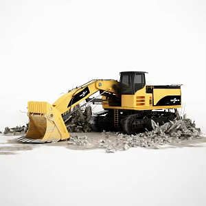 Engineering vehicle forklift excavator shovel dozer construction vehicle pull truck function vehicle 3d model