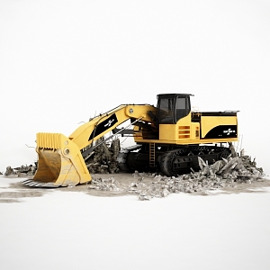 Engineering vehicle forklift excavator shovel dozer construction vehicle pull truck function vehicle 3d model