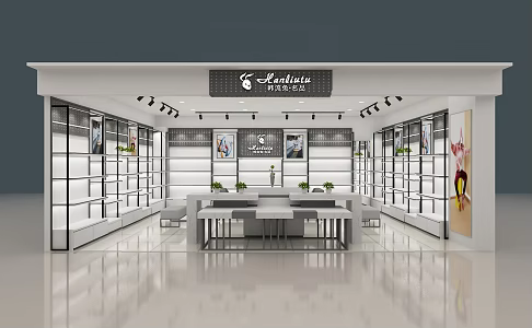 Modern Fashion Shoes and Bags Department Store Shoes and Bags High Cabinet Booth Display 3d model