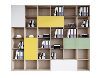 Modern bookcase 3d model