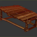 Traditional Handmade Wooden Xylophone Percussion Instrument with Bamboo Frame and Wooden Bars