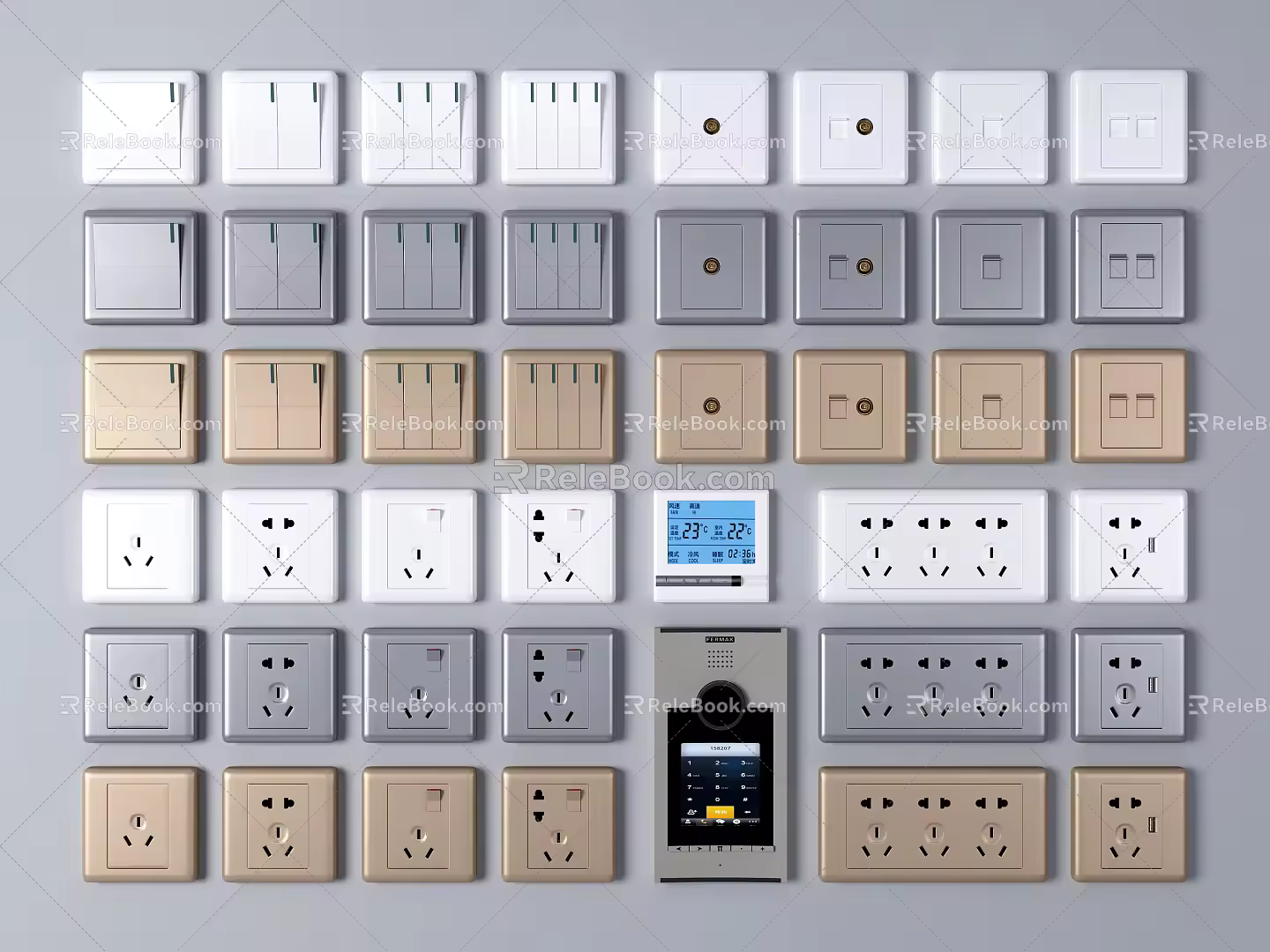 Modern Switch Switch Socket Panel 3d model