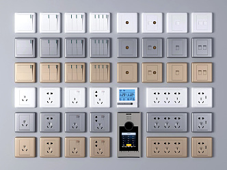 Modern Switch Socket Panel 3d model