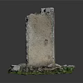 Ancient Stone Structure Model With Grass Base And Surrounding Stones