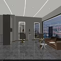 Modern Beauty Hair Salon Interior With Starry Sky Ceiling White Shampoo Stations And Shelves