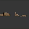 Ancient Terracotta Fragments Displayed As Historical Artifact Pieces On Dark Background
