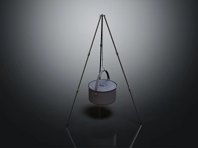 Portable Tripod Stand With Hanging Pot For Outdoor Cooking Household Item 3d model