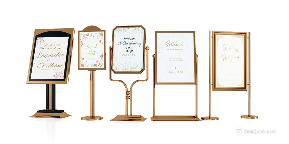 Elegant Advertising Display Boards With Various Styles 3d model 