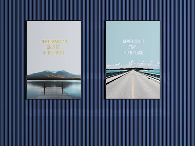 Stunning Landscape Paintings Featuring Mountains Water Reflection And Road Under Sky 3d model